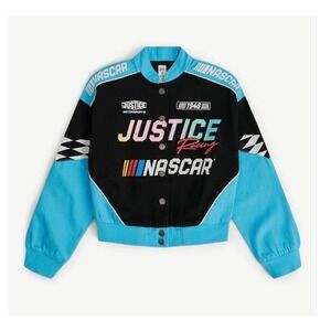 Girls racing jacket large 12/14 NASCAR X JUSTICE